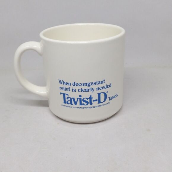 Tavist-D Promotional Pharmaceutical Ceramic Mug Cup-Decongestant Pills-8 oz - Picture 3 of 9